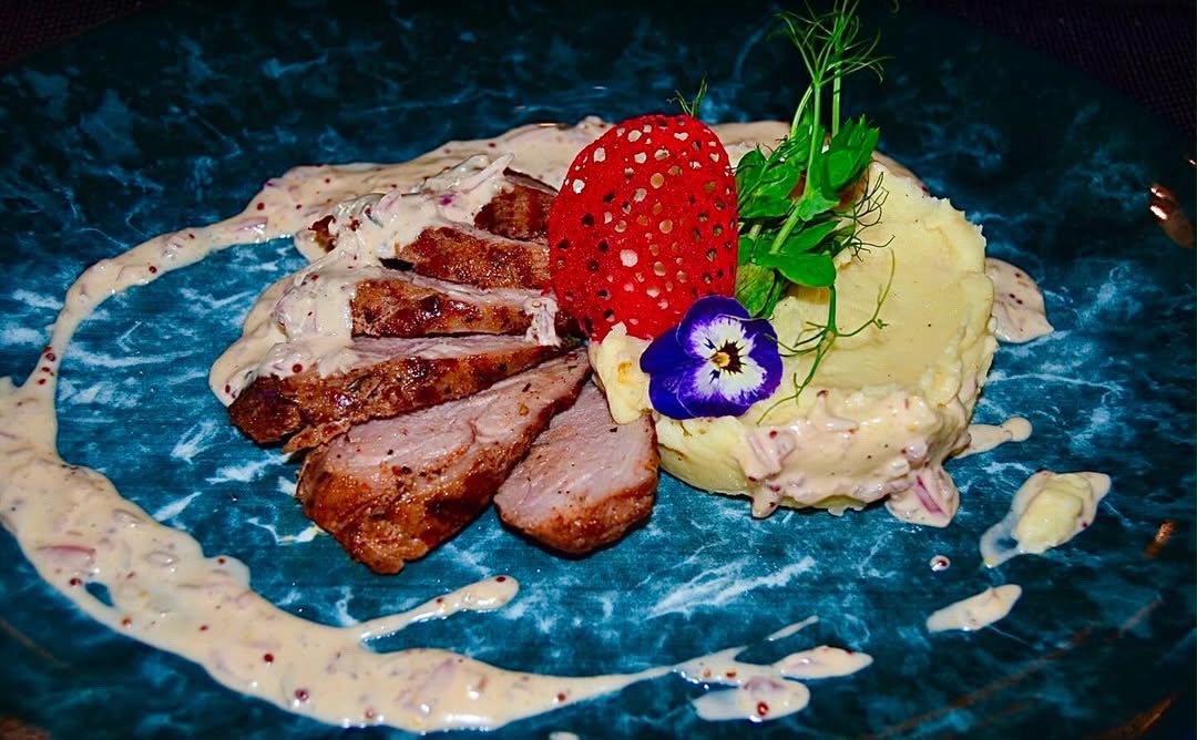 Seared duck breast with truffle mash